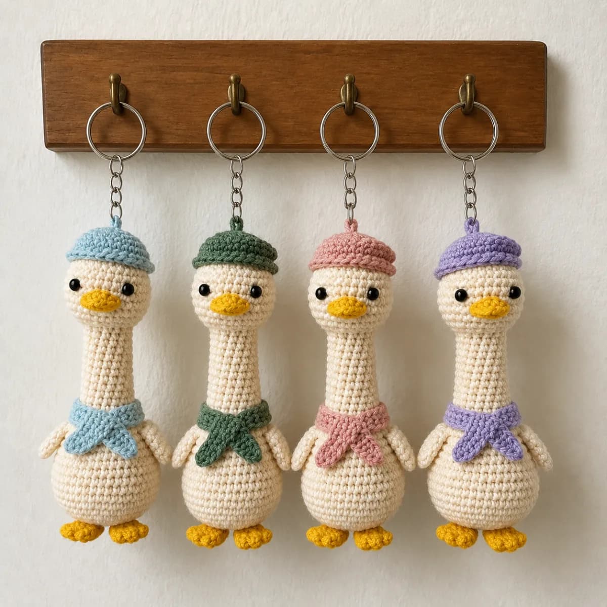 Pastel Duck Keychain crochet pattern project